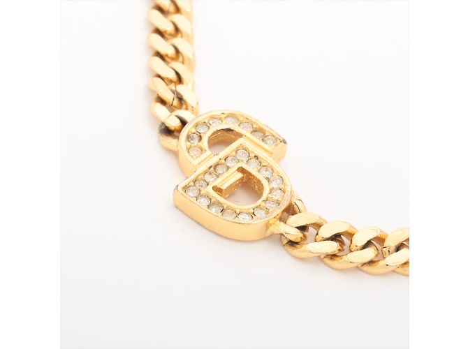 Dior Bracciale a catena con logo ingioiellato in oro - vista 6