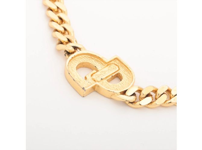 Dior Bracciale a catena con logo ingioiellato in oro - vista 7