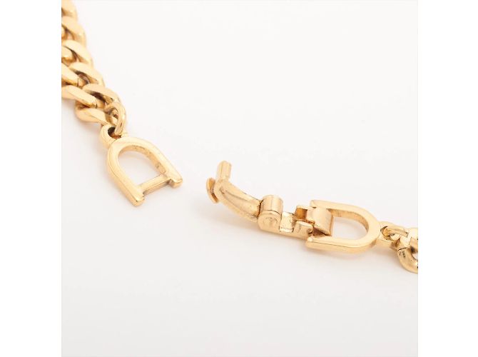 Dior Bracciale a catena con logo ingioiellato in oro - vista 8