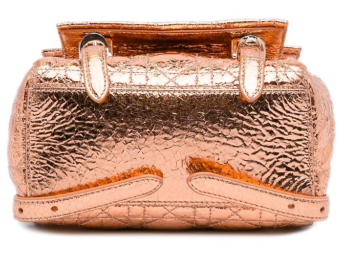 Petit sac à dos Cannage Stardust métallisé doré Dior - vue 5