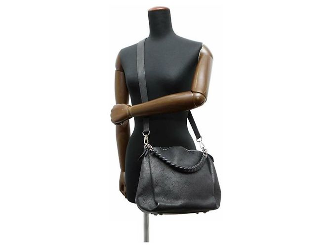Louis Vuitton Black Monogram Mahina Babylone Catena BB Nero - vista 13