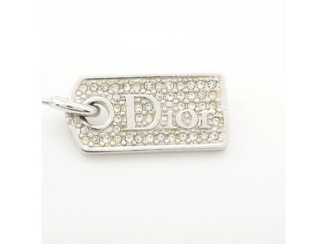 Dior Orecchini con targhetta impreziosita da strass argento - vista 6