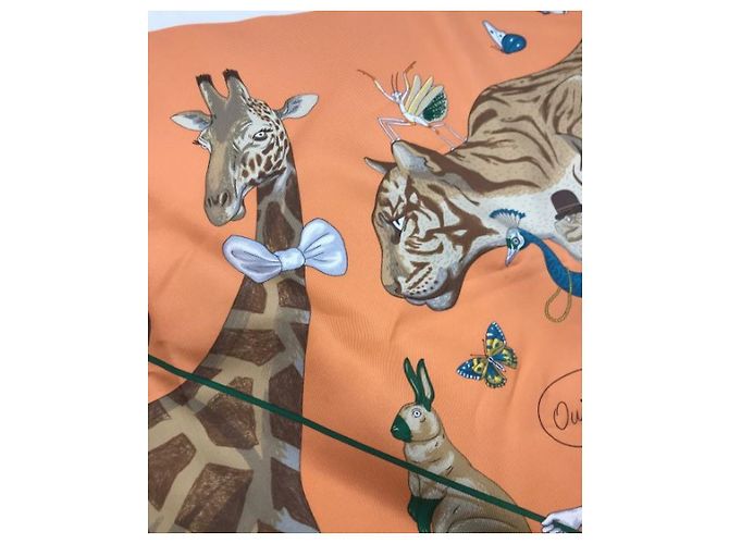 Hermès *** HERMES Kare90 Sciarpa di seta Hermes Story Arancione - vista 4