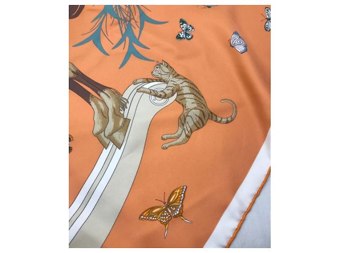 Hermès *** HERMES Kare90 Sciarpa di seta Hermes Story Arancione - vista 6