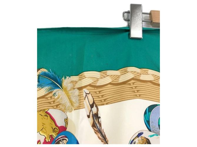 Hermès ***HERMES Care90 Sciarpa di seta COUVEE D'HERMES Pulcini di Hermes Verde - vista 5