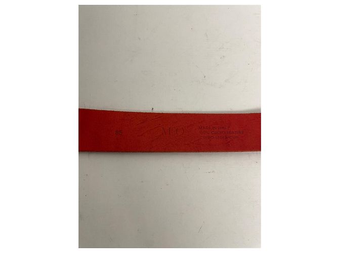 McQ Gürtel aus rotem Leder mit schwarzem Print - Ansicht 4
