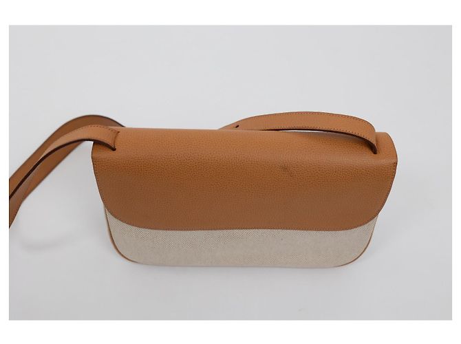 Borsa Hermès Colorado marrone in vitello martellato e tela - vista 4