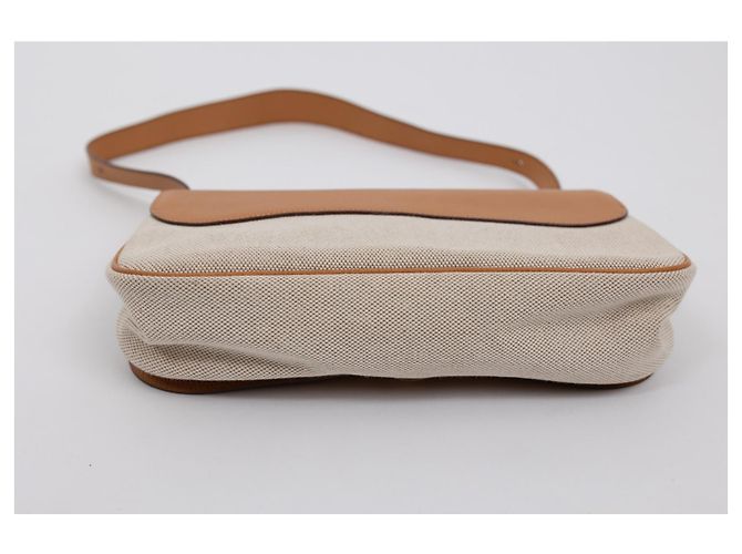 Borsa Hermès Colorado marrone in vitello martellato e tela - vista 7