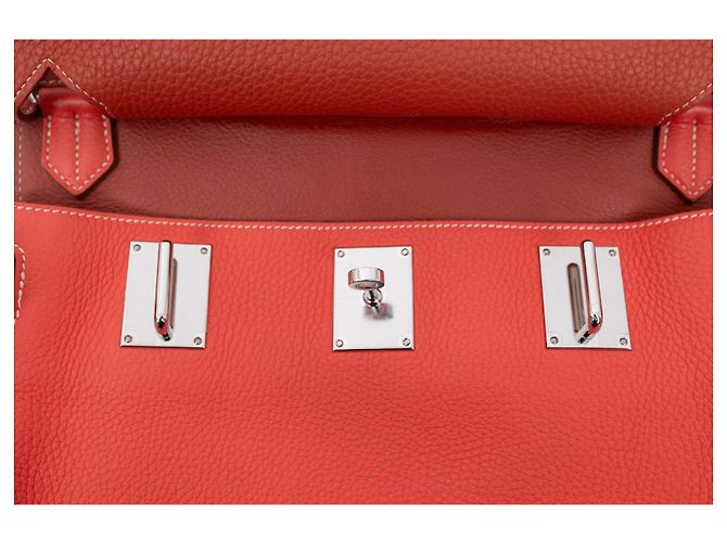 Jypsiere Hermès Jypsière Borsa a tracolla in pelle Corallo - vista 10