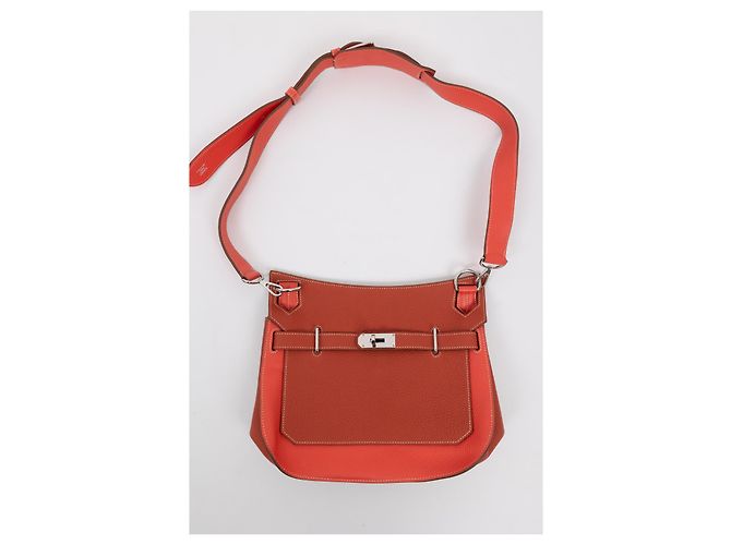 Jypsiere Hermès Jypsière Borsa a tracolla in pelle Corallo - vista 11