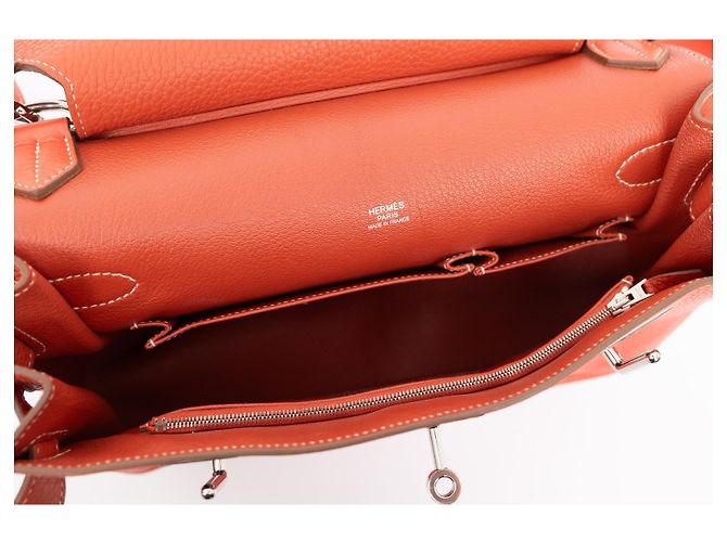 Jypsiere Hermès Jypsière Borsa a tracolla in pelle Corallo - vista 4