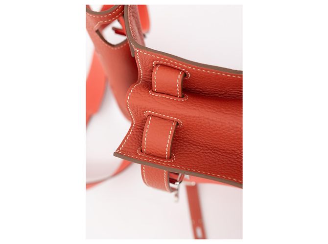 Jypsiere Hermès Jypsière Borsa a tracolla in pelle Corallo - vista 5