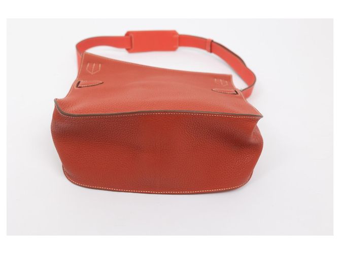 Jypsiere Hermès Jypsière Borsa a tracolla in pelle Corallo - vista 7
