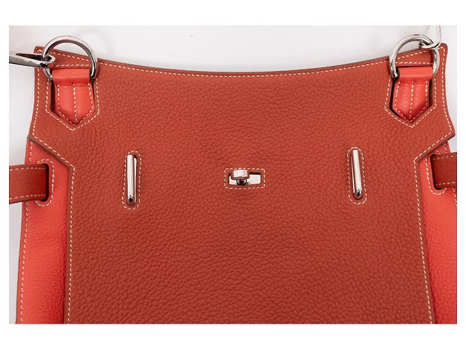 Jypsiere Hermès Jypsière Borsa a tracolla in pelle Corallo - vista 8