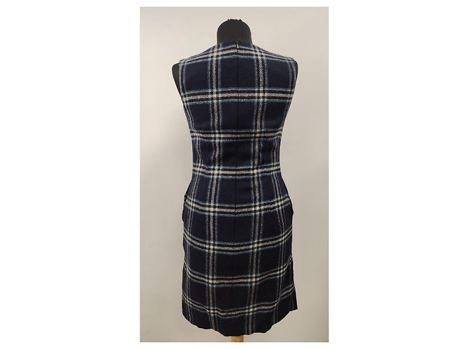 Hobbs Wollkleid mit Schottenkaro Blau - Ansicht 3
