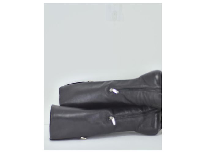 Botas Sergio Rossi de piel negra con punta afilada Negro - vista 8
