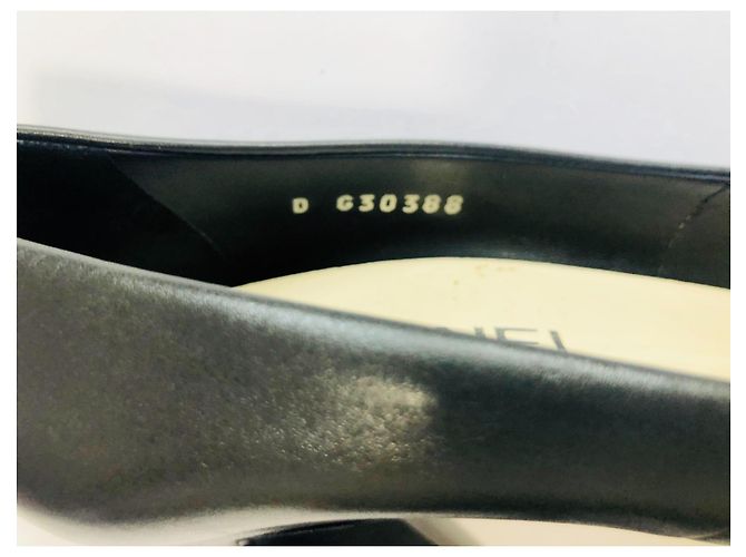 Tacchi con plateau Chanel grigio scuro e nero in pelle Grigio antracite - vista 11