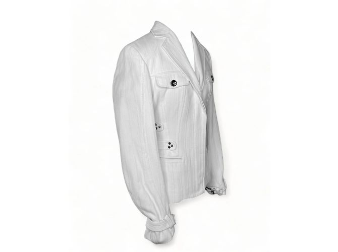 Blazer Versace in cotone bianco S - vista 4