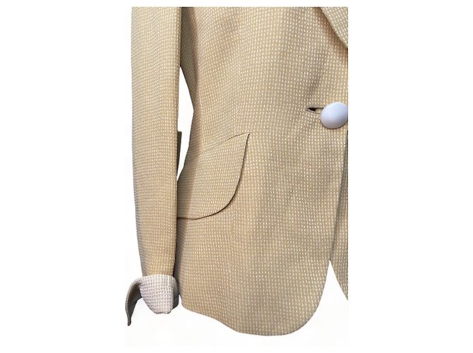 Fendi Craned Cool Wollblazer beige Größe M - Ansicht 6