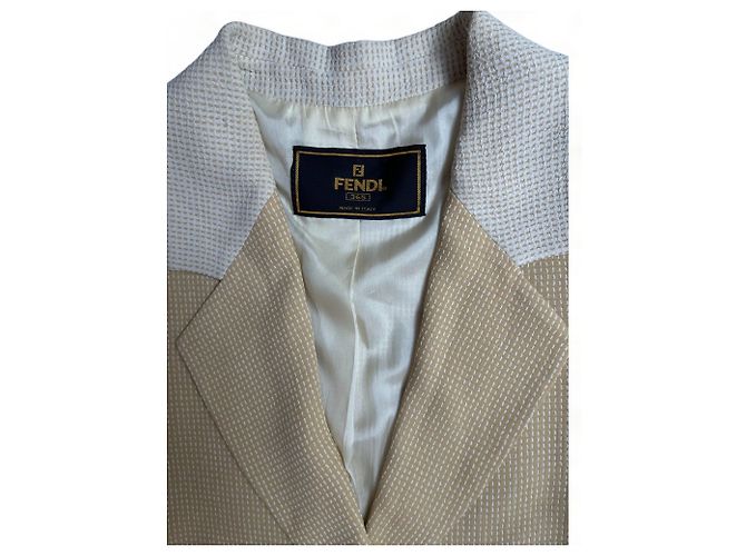 Fendi Craned Cool Wollblazer beige Größe M - Ansicht 8