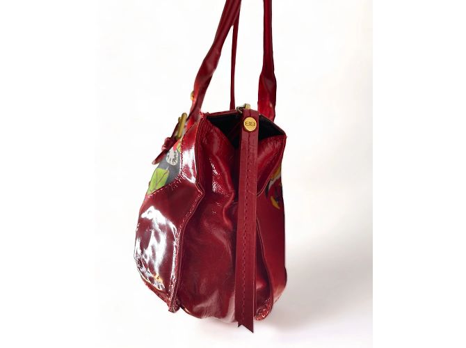 Borsa Balenciaga in pelle rossa e tela Rosso - vista 2