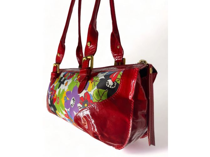 Borsa Balenciaga in pelle rossa e tela Rosso - vista 4