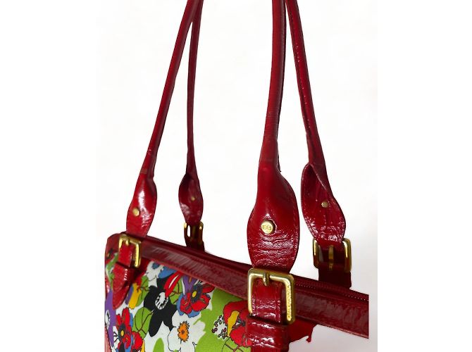 Borsa Balenciaga in pelle rossa e tela Rosso - vista 5