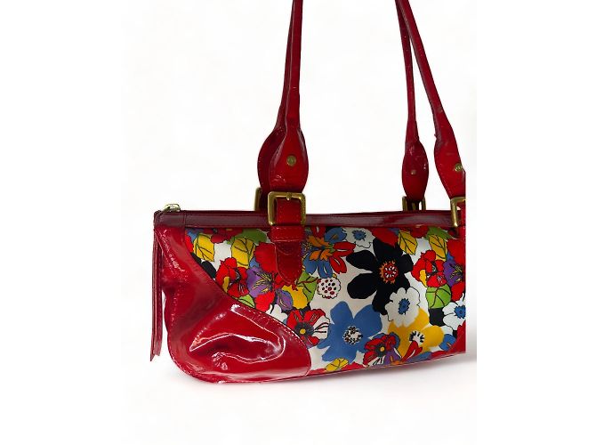 Borsa Balenciaga in pelle rossa e tela Rosso - vista 7