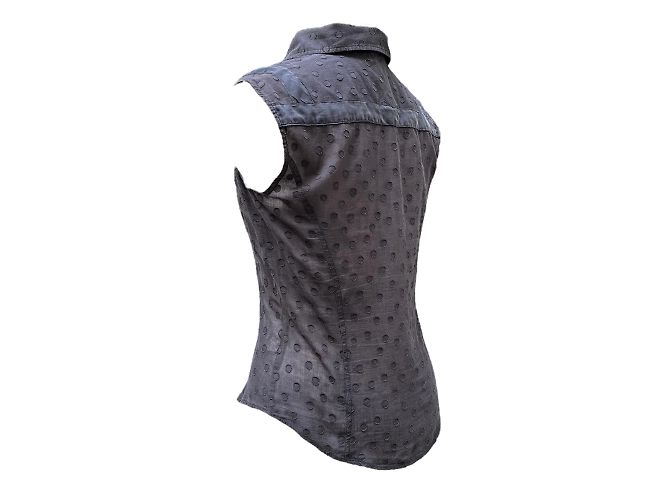 Versace Camisa sin mangas Pisace de seda negra M Negro - vista 3