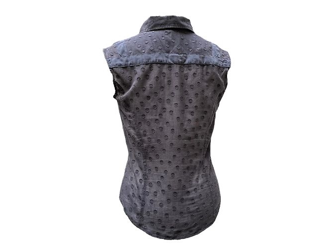 Versace Camisa sin mangas Pisace de seda negra M Negro - vista 4