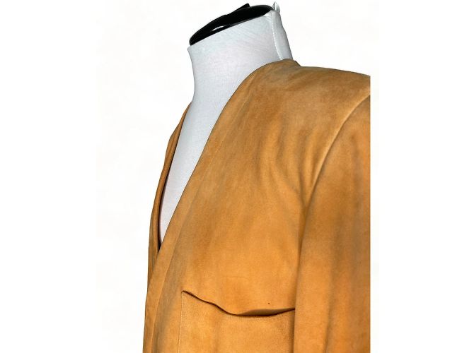 Gucci Giacca in pelle e scamosciata marrone M - vista 3