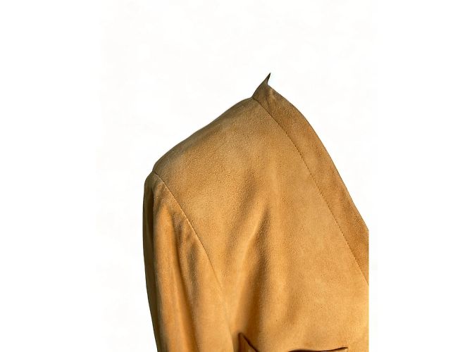 Gucci Giacca in pelle e scamosciata marrone M - vista 5