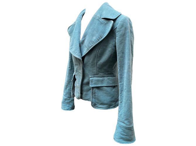Versace Velours Blazer Blau Größe M - Ansicht 2
