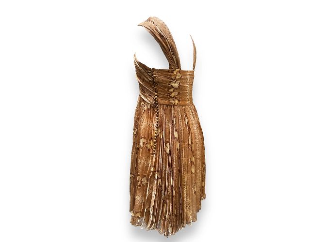 Vestido Christian Dior de seda estampado Python Marrón S Castaño - vista 5