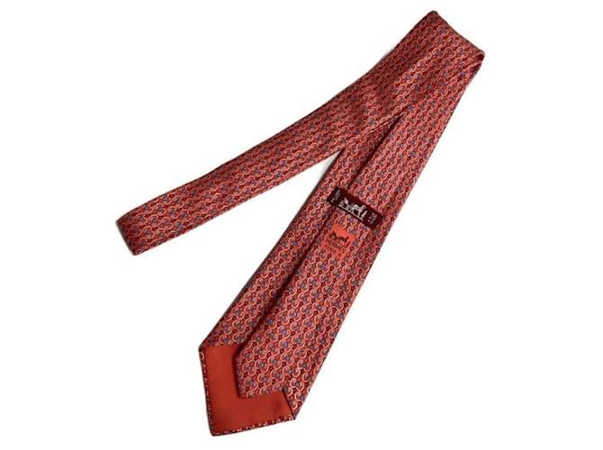 Cravatta Hermès in seta rossa Rosso - vista 2