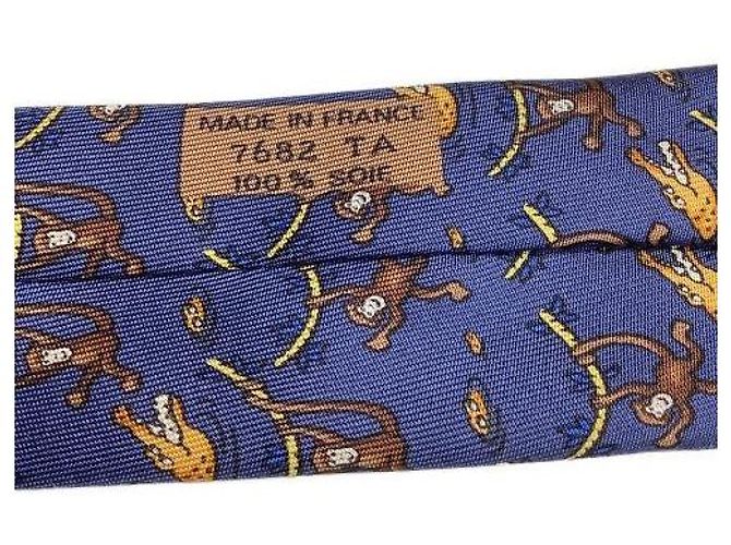 Hermès tie navy blue silk - view 3