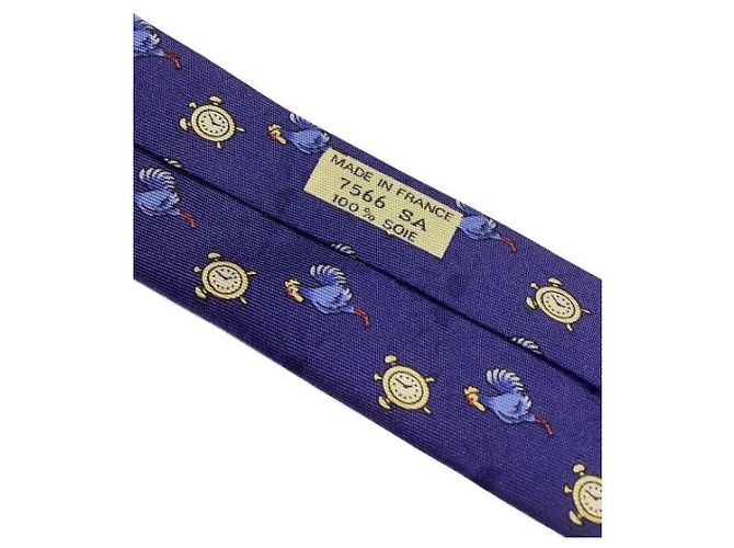 Hermès Krawatte aus Seide marineblau - Ansicht 3