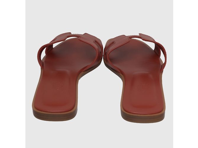 Hermès Orange Brulee Oran Sandale - Ansicht 3
