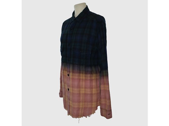 Saint Laurent Camicia a maniche lunghe effetto sfumato multicolor - vista 2