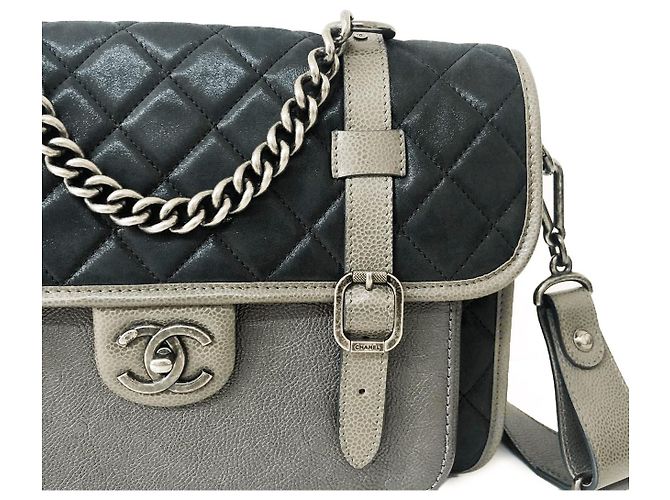 Borsa Chanel in pelle scamosciata nera Parigi-Dubai Nero - vista 8