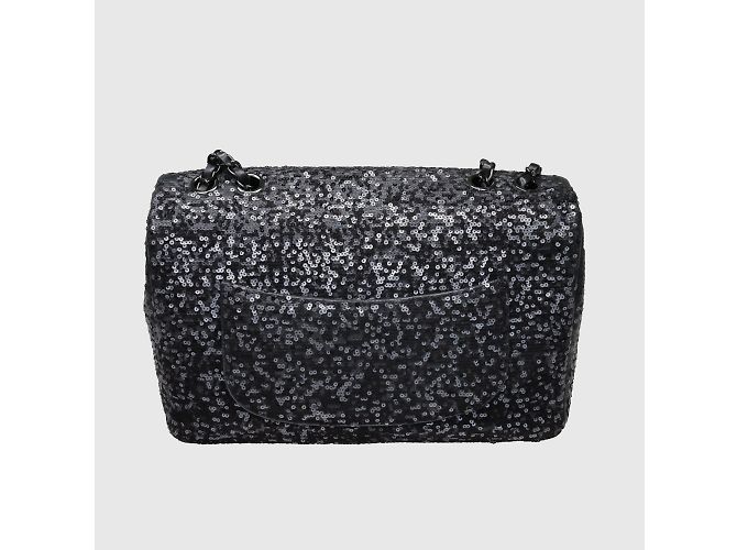 Chanel Schwarze Pailletten-Tasche „Moonlight On Water“ mit einer Klappe - Ansicht 3