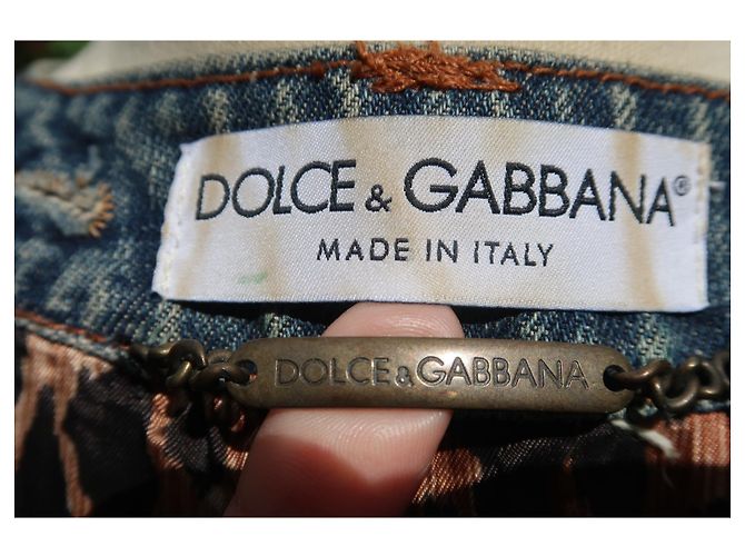 Giacca Dolce & Gabbana in lino beige e lana con dettagli in denim - vista 3
