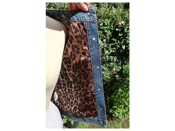 Giacca Dolce & Gabbana in lino beige e lana con dettagli in denim - vista 8