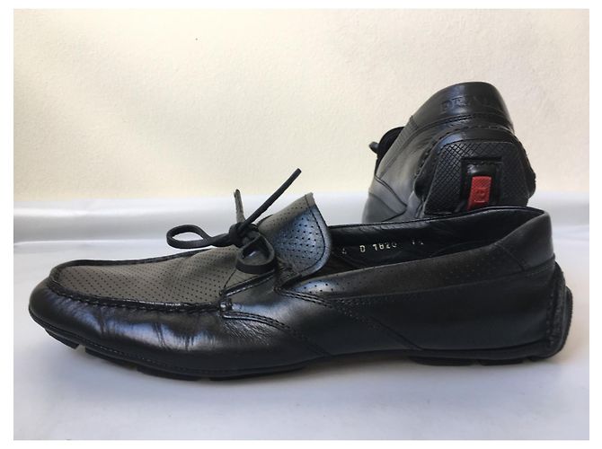 Mocassini Prada made in Italy taglia 42,5 Nero - vista 6