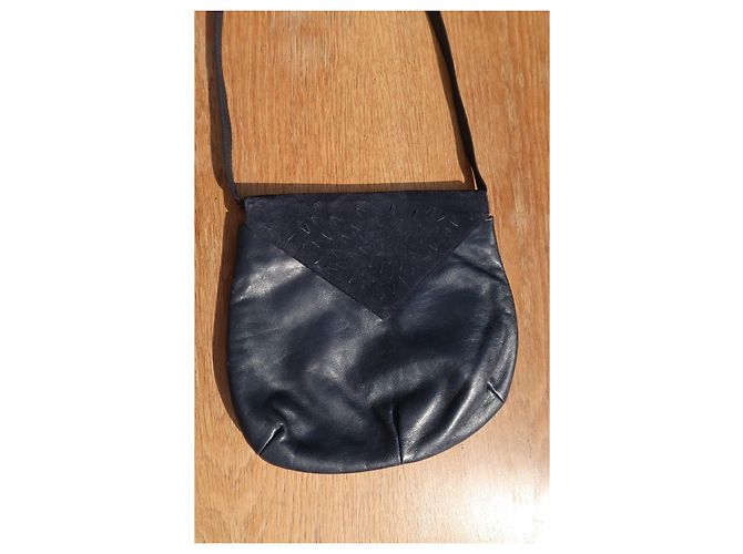 Borsa a tracolla Charles Jourdan in pelle blu navy - vista 2