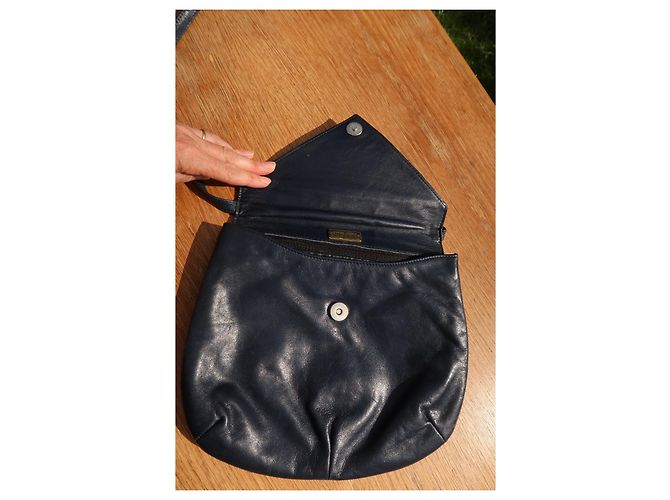 Borsa a tracolla Charles Jourdan in pelle blu navy - vista 3