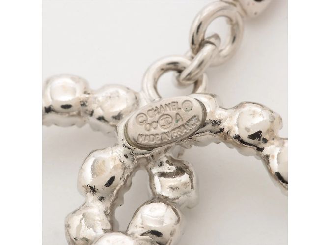 Chanel Orecchini pendenti CC ingioiellati in argento - vista 5
