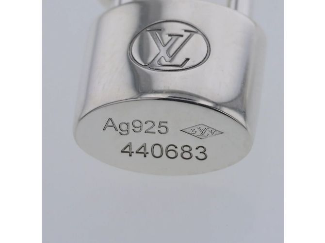 Louis Vuitton Collana con ciondolo Lockit in argento Q93559 - vista 4