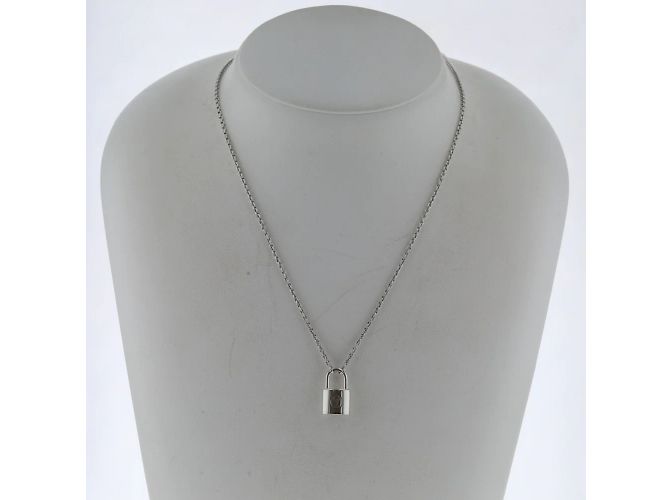 Louis Vuitton Collana con ciondolo Lockit in argento Q93559 - vista 6