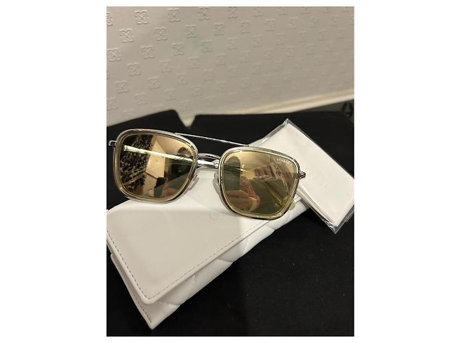 Occhiali da sole Chanel oro metallo D'oro - vista 4